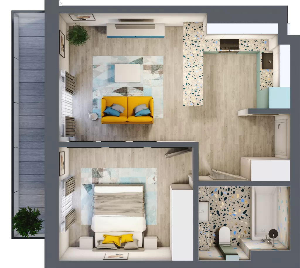 2 pokoje, mieszkanie 43,56 m², piętro 3, oferta nr G5B.76, Geometryczna 5B, Warszawa, Białołęka, Grodzisk, ul. Geometryczna 5B