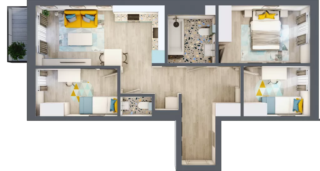 4 pokoje, mieszkanie 66,48 m², piętro 3, oferta nr G5B.52, Geometryczna 5B, Warszawa, Białołęka, Grodzisk, ul. Geometryczna 5B