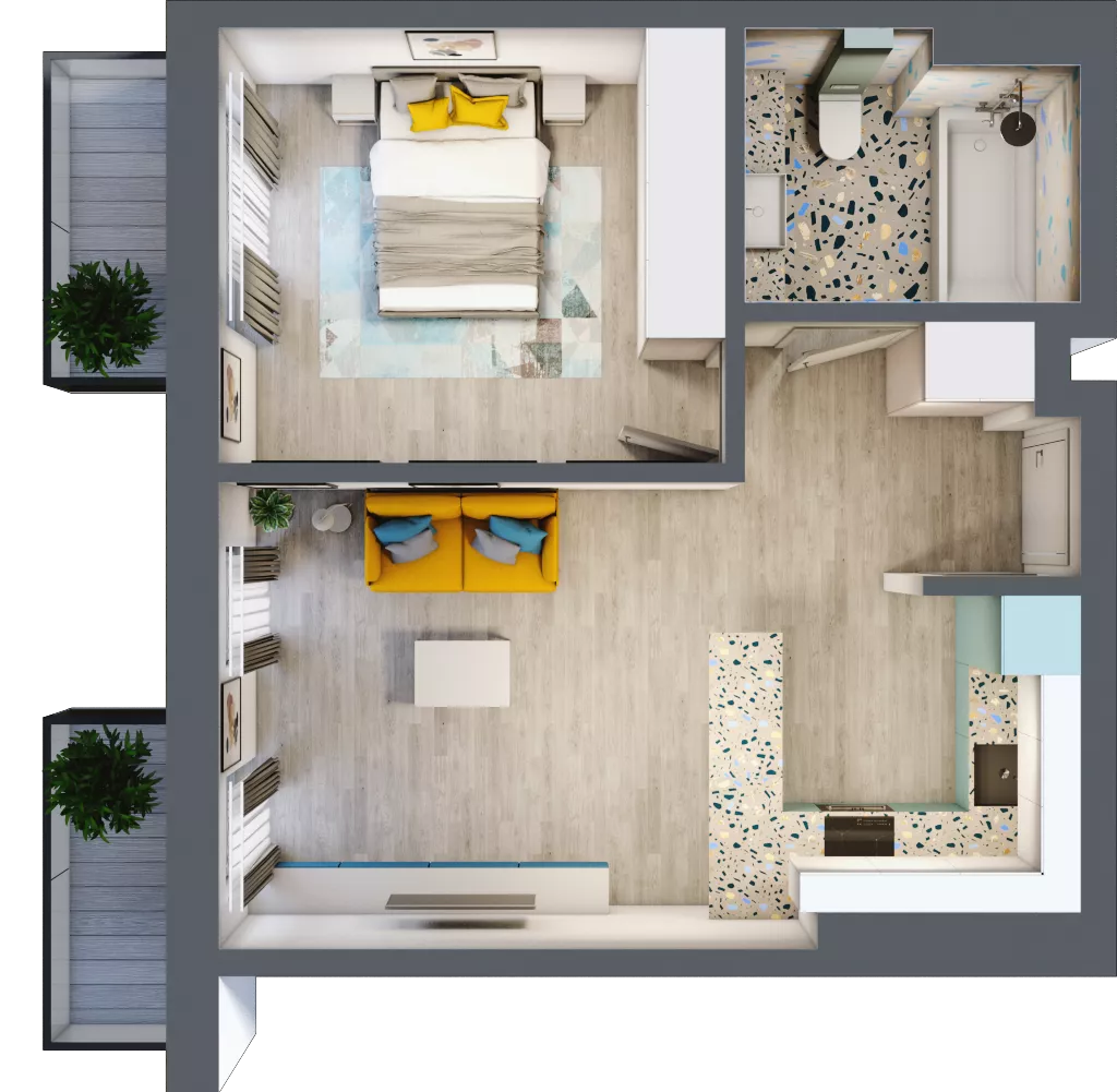 2 pokoje, mieszkanie 43,71 m², piętro 3, oferta nr G5B.51, Geometryczna 5B, Warszawa, Białołęka, Grodzisk, ul. Geometryczna 5B