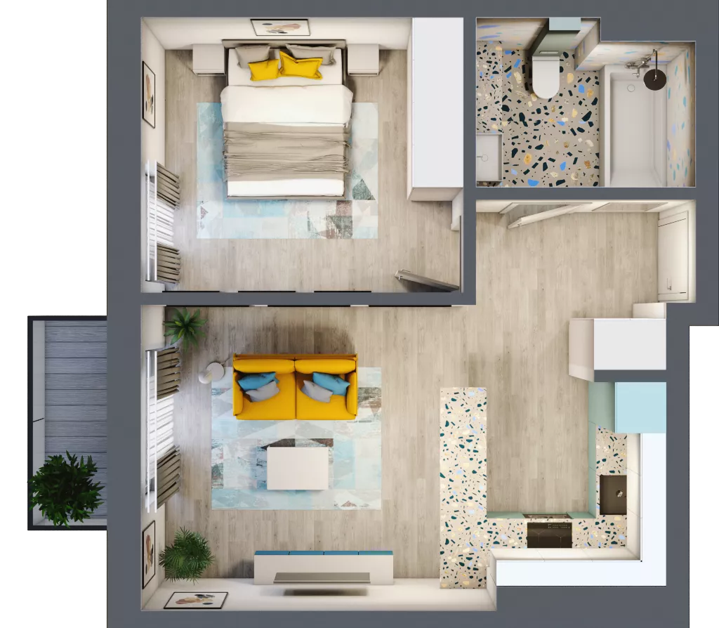 2 pokoje, mieszkanie 42,74 m², piętro 3, oferta nr G5B.50, Geometryczna 5B, Warszawa, Białołęka, Grodzisk, ul. Geometryczna 5B