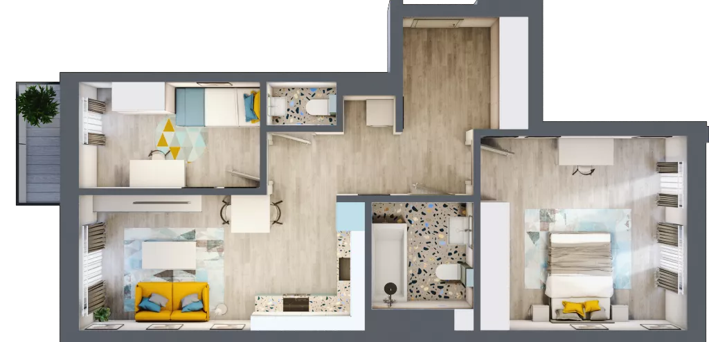 3 pokoje, mieszkanie 62,85 m², piętro 3, oferta nr G5B.48, Geometryczna 5B, Warszawa, Białołęka, Grodzisk, ul. Geometryczna 5B