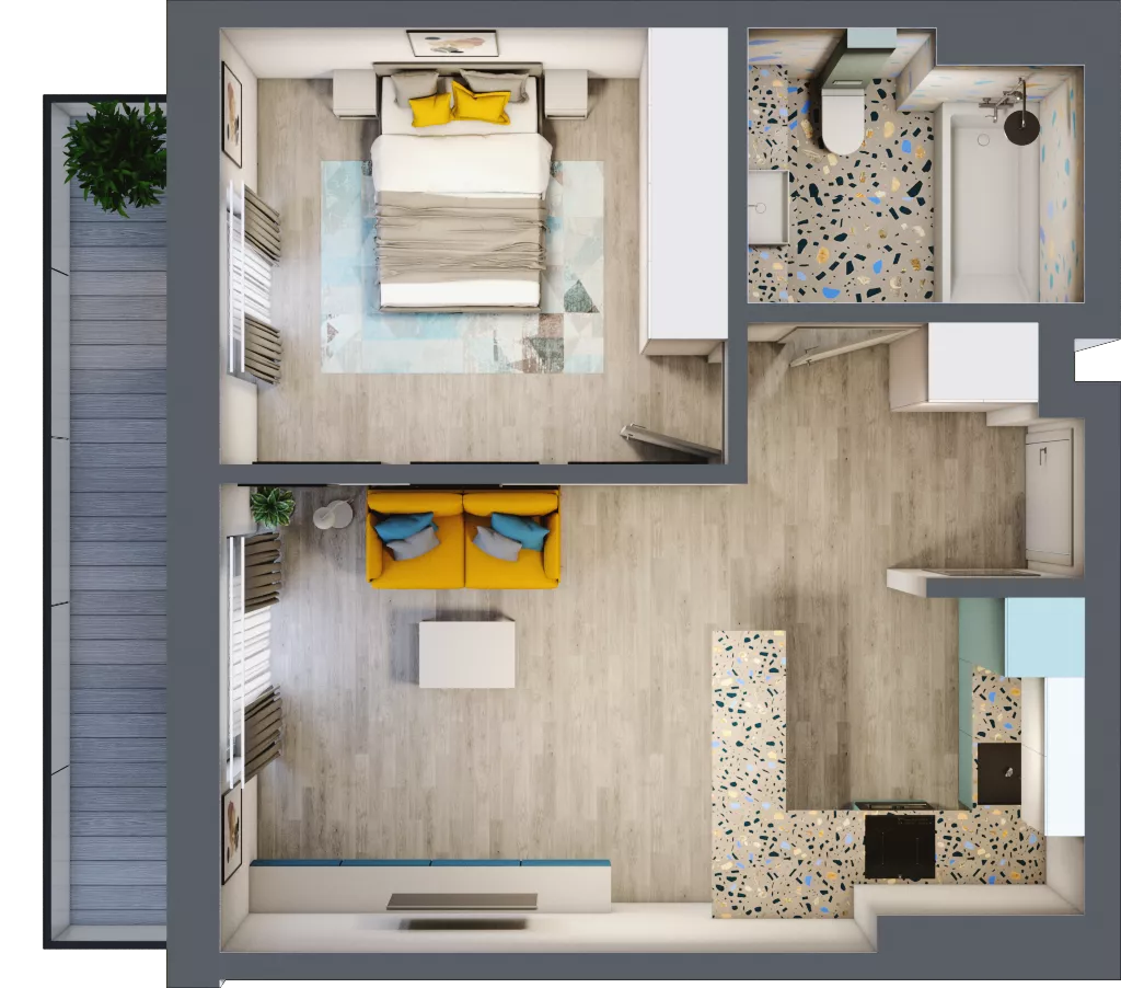 2 pokoje, mieszkanie 43,39 m², piętro 2, oferta nr G5B.71, Geometryczna 5B, Warszawa, Białołęka, Grodzisk, ul. Geometryczna 5B