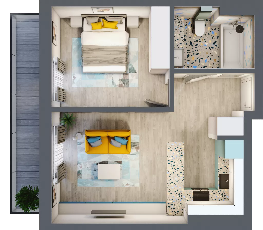 2 pokoje, mieszkanie 42,60 m², piętro 2, oferta nr G5B.70, Geometryczna 5B, Warszawa, Białołęka, Grodzisk, ul. Geometryczna 5B