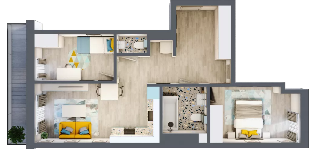 3 pokoje, mieszkanie 58,99 m², piętro 2, oferta nr G5B.68, Geometryczna 5B, Warszawa, Białołęka, Grodzisk, ul. Geometryczna 5B