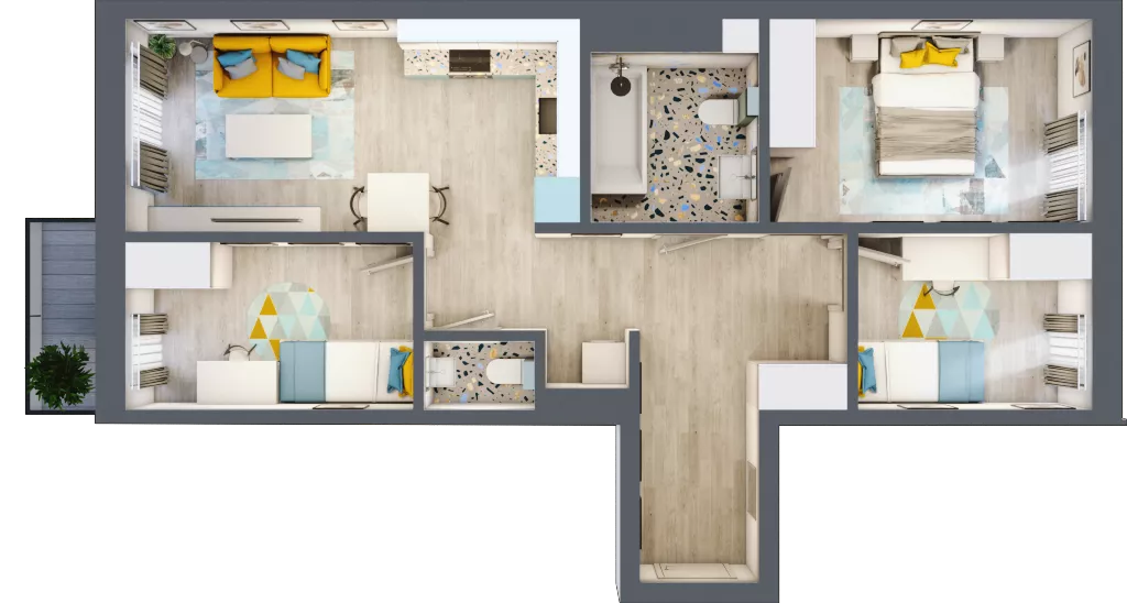 4 pokoje, mieszkanie 66,48 m², piętro 2, oferta nr G5B.46, Geometryczna 5B, Warszawa, Białołęka, Grodzisk, ul. Geometryczna 5B