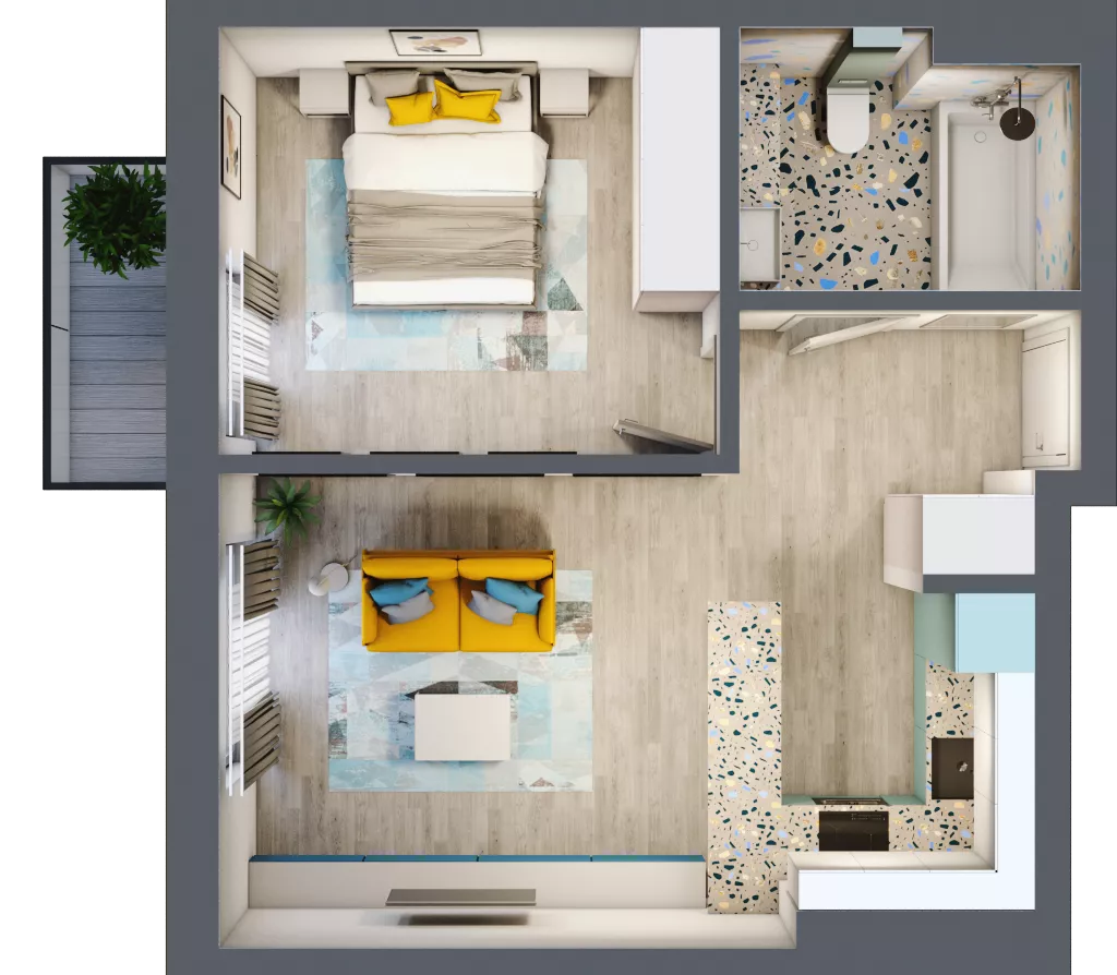 2 pokoje, mieszkanie 42,70 m², piętro 2, oferta nr G5B.44, Geometryczna 5B, Warszawa, Białołęka, Grodzisk, ul. Geometryczna 5B