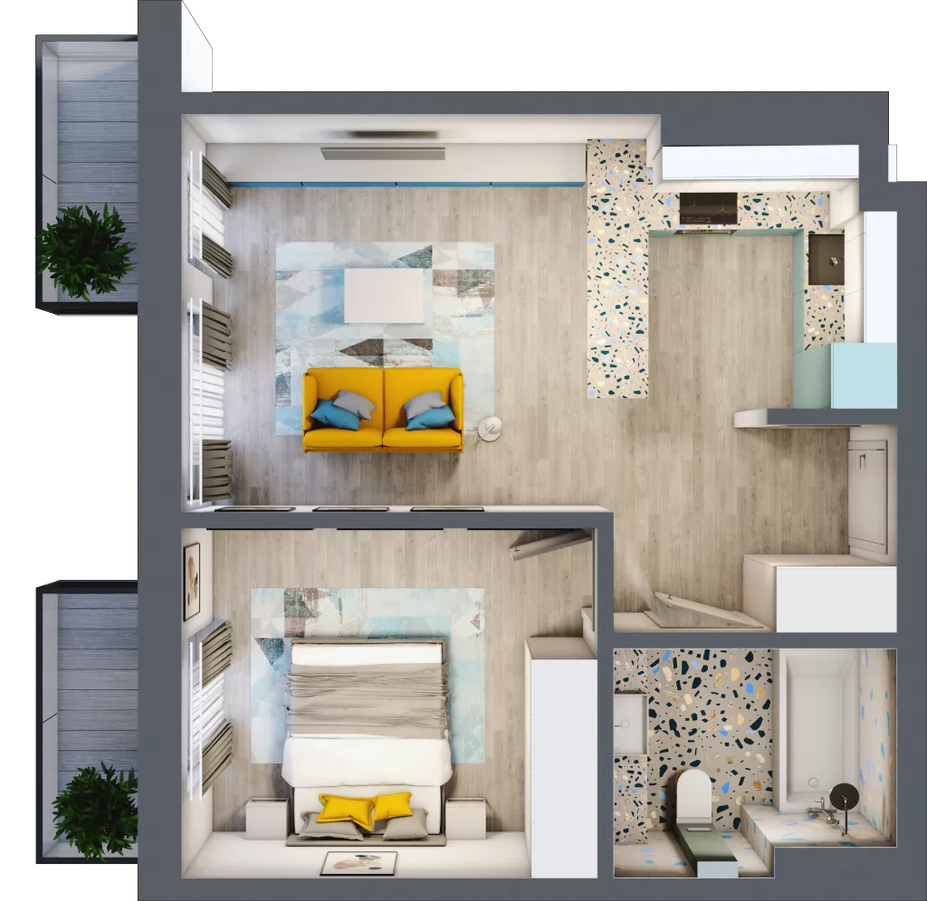 2 pokoje, mieszkanie 43,69 m², piętro 2, oferta nr G5B.43, Geometryczna 5B, Warszawa, Białołęka, Grodzisk, ul. Geometryczna 5B