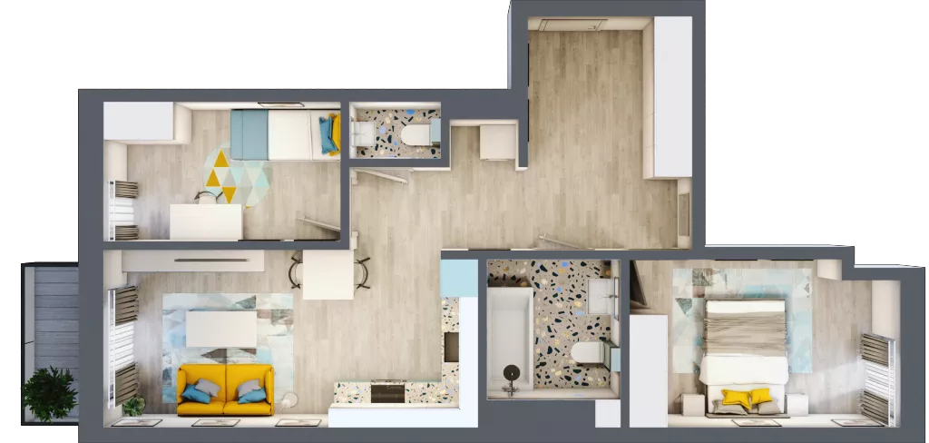 3 pokoje, mieszkanie 59,01 m², piętro 2, oferta nr G5B.42, Geometryczna 5B, Warszawa, Białołęka, Grodzisk, ul. Geometryczna 5B