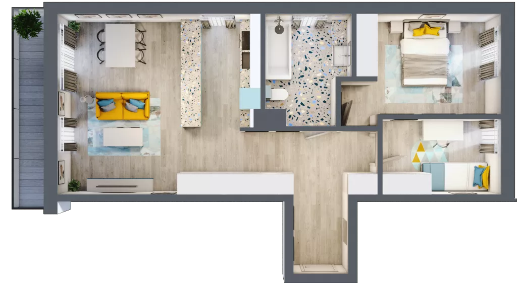 3 pokoje, mieszkanie 67,64 m², piętro 1, oferta nr G5B.65, Geometryczna 5B, Warszawa, Białołęka, Grodzisk, ul. Geometryczna 5B