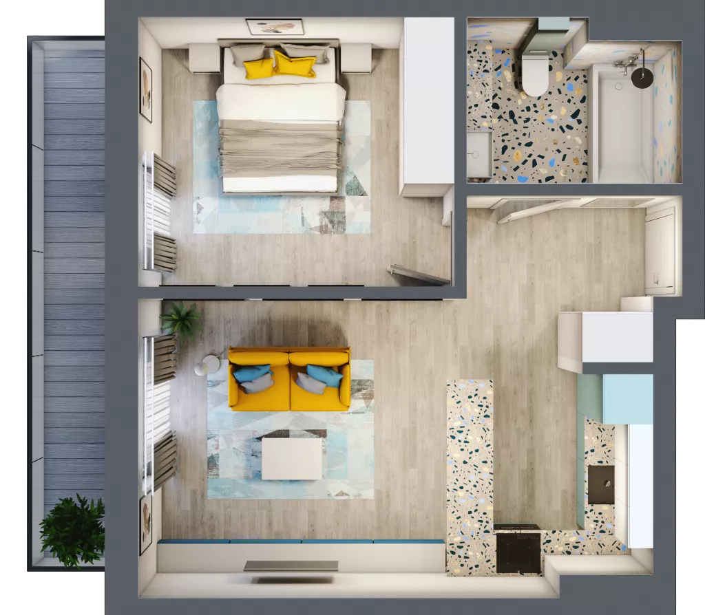 2 pokoje, mieszkanie 42,65 m², piętro 1, oferta nr G5B.63, Geometryczna 5B, Warszawa, Białołęka, Grodzisk, ul. Geometryczna 5B