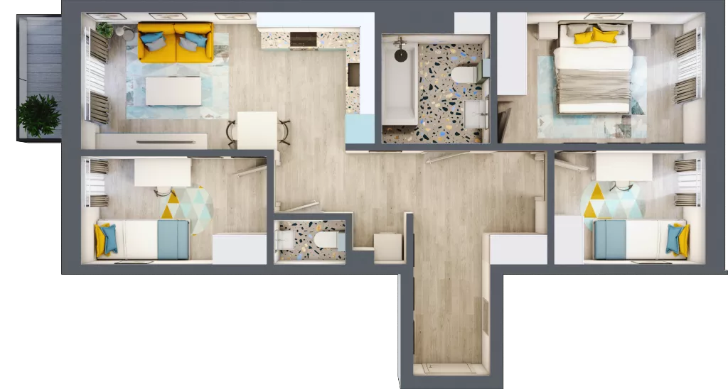 4 pokoje, mieszkanie 66,71 m², piętro 1, oferta nr G5B.39, Geometryczna 5B, Warszawa, Białołęka, Grodzisk, ul. Geometryczna 5B