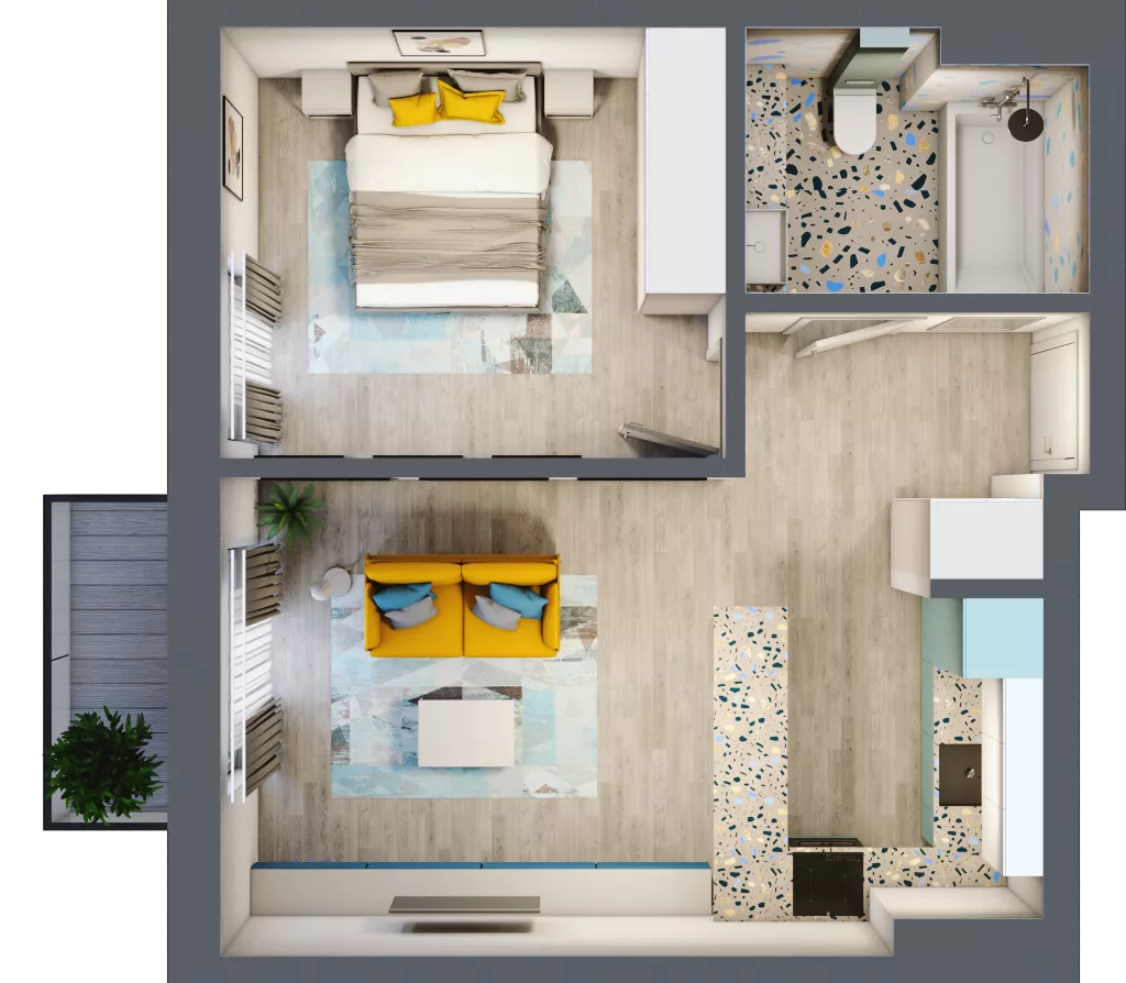 2 pokoje, mieszkanie 42,50 m², piętro 1, oferta nr G5B.37, Geometryczna 5B, Warszawa, Białołęka, Grodzisk, ul. Geometryczna 5B
