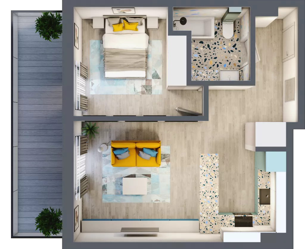 2 pokoje, mieszkanie 43,01 m², parter, oferta nr G5B.57, Geometryczna 5B, Warszawa, Białołęka, Grodzisk, ul. Geometryczna 5B
