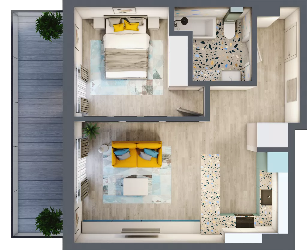 2 pokoje, mieszkanie 43,20 m², parter, oferta nr G5B.31, Geometryczna 5B, Warszawa, Białołęka, Grodzisk, ul. Geometryczna 5B