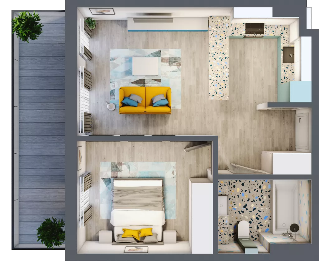 2 pokoje, mieszkanie 44,68 m², parter, oferta nr G5B.30, Geometryczna 5B, Warszawa, Białołęka, Grodzisk, ul. Geometryczna 5B