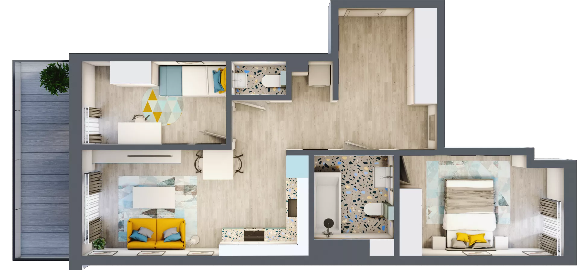 3 pokoje, mieszkanie 59,98 m², parter, oferta nr G5B.29, Geometryczna 5B, Warszawa, Białołęka, Grodzisk, ul. Geometryczna 5B