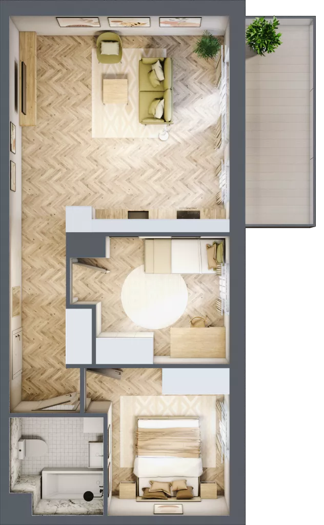 3 pokoje, mieszkanie 50,35 m², piętro 4, oferta nr Z9.51, Osiedle Zbytki, Warszawa, Białołęka, Nowodwory, ul. Zbytki 9