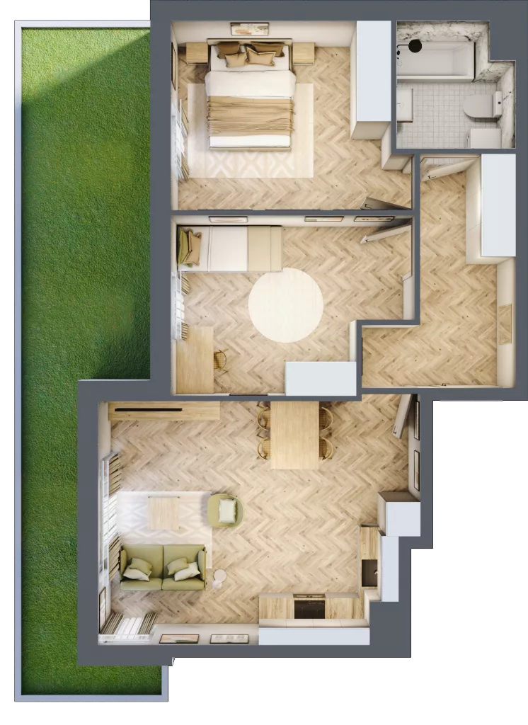 3 pokoje, mieszkanie 59,99 m², parter, oferta nr Z9.35, Osiedle Zbytki, Warszawa, Białołęka, Nowodwory, ul. Zbytki 9