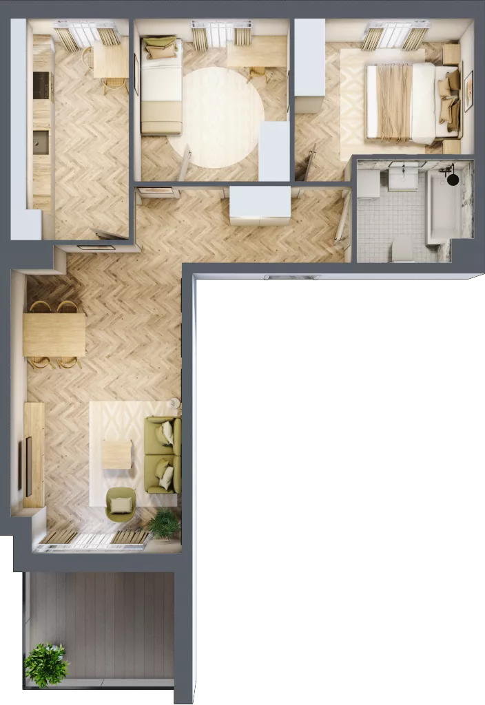 3 pokoje, mieszkanie 59,99 m², piętro 3, oferta nr Z9.22, Osiedle Zbytki, Warszawa, Białołęka, Nowodwory, ul. Zbytki 9