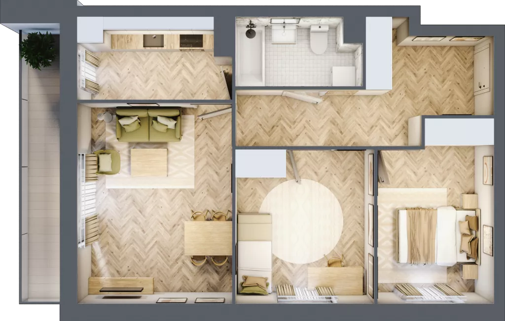 3 pokoje, mieszkanie 60,84 m², piętro 3, oferta nr R7.7, SIEDLCE, Rytla, Siedlce, ul. Aleksandra Rytla