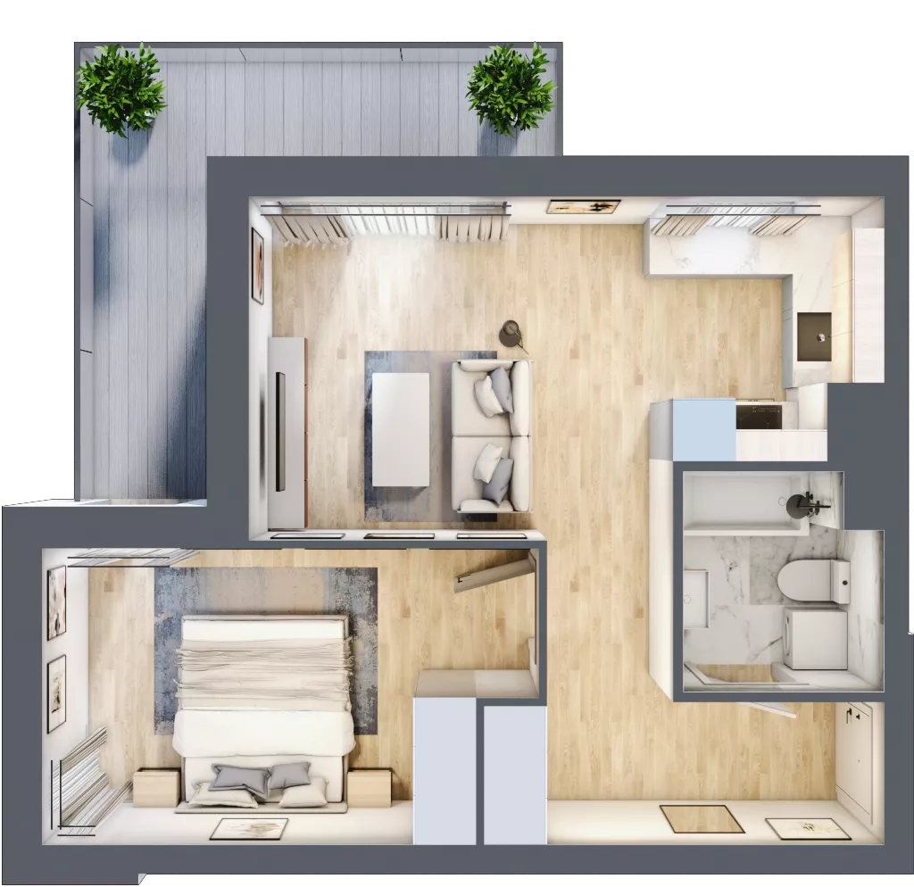 2 pokoje, mieszkanie 41,34 m², piętro 6, oferta nr A.06.M018, Złota Wilga, Warszawa, Praga Południe, Gocław, ul. Złotej Wilgi 2