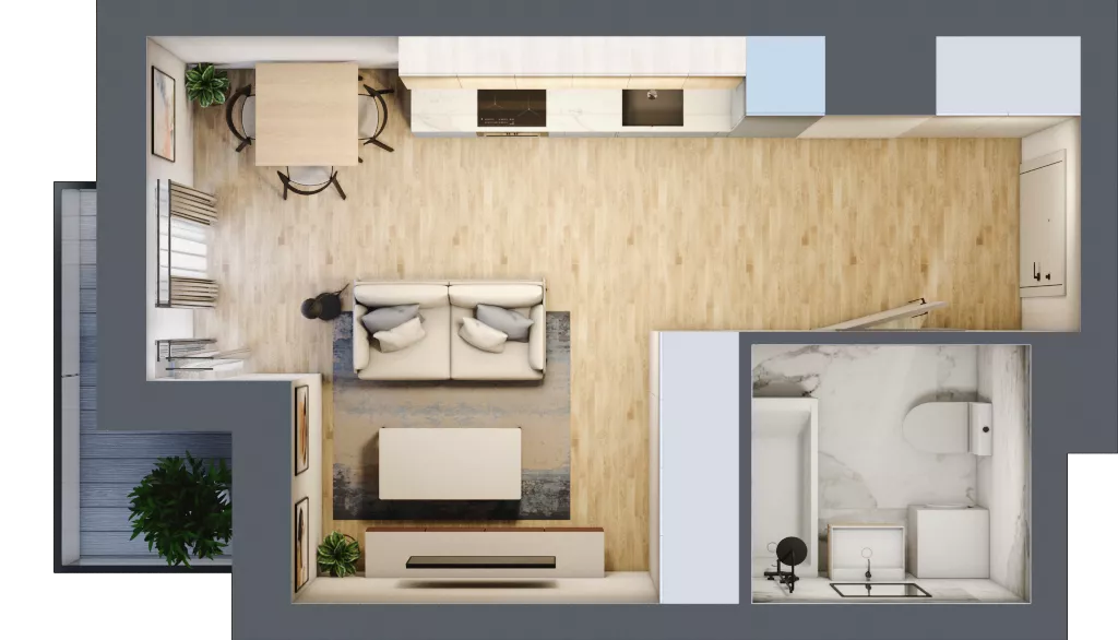 1 pokój, mieszkanie 27,14 m², piętro 7, oferta nr A.07.M020, Złota Wilga, Warszawa, Praga Południe, Gocław, ul. Złotej Wilgi 2