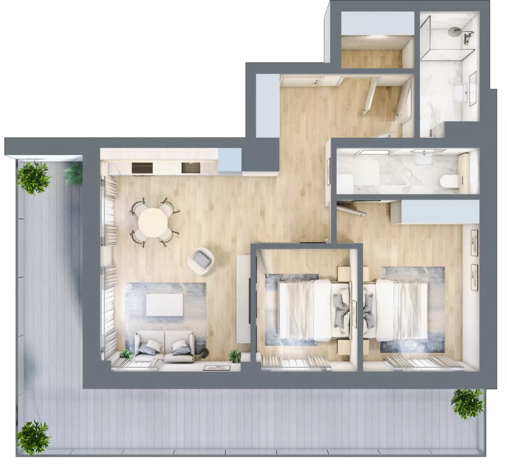 3 pokoje, apartament 66,92 m², parter, oferta nr D/0.13, Rogowo Pearl, Rogowo, ul. Rezydencyjna