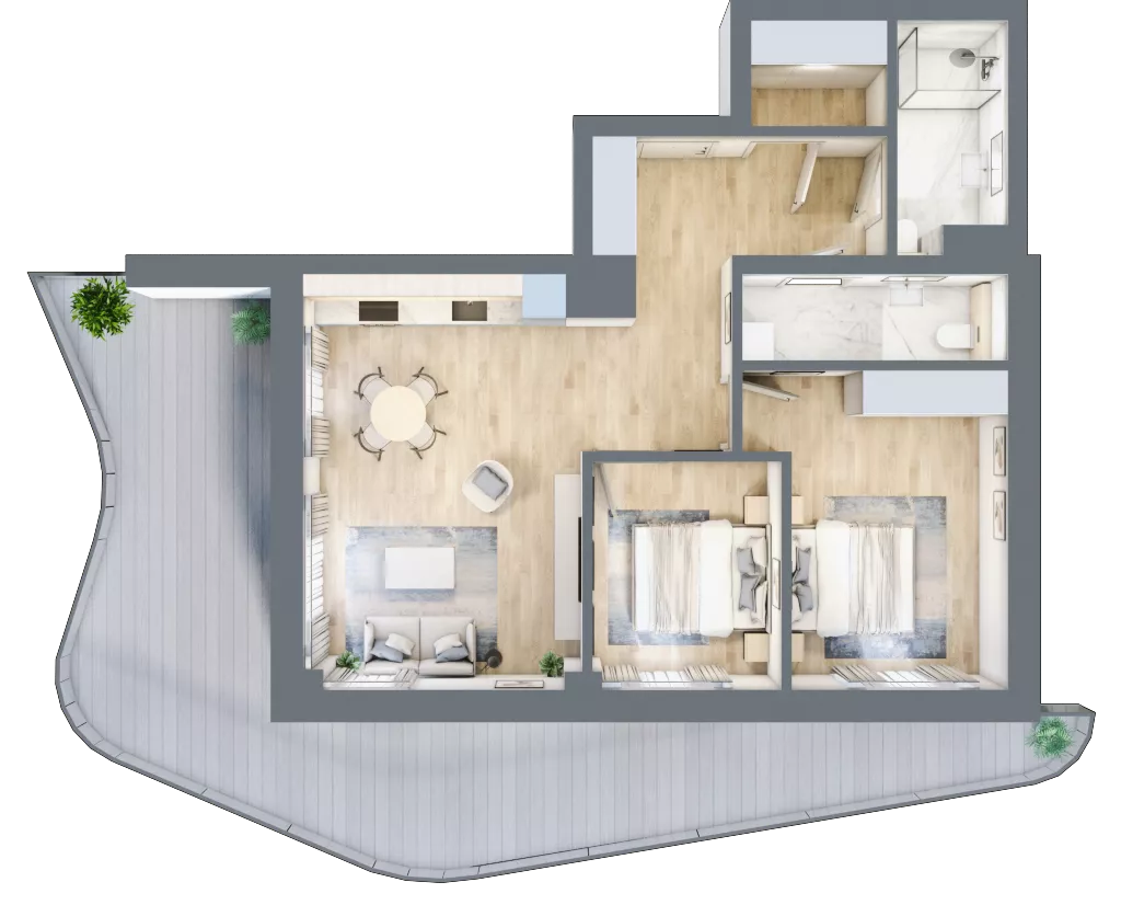 3 pokoje, apartament 66,92 m², piętro 1, oferta nr D/1.15, Rogowo Pearl, Rogowo, ul. Rezydencyjna