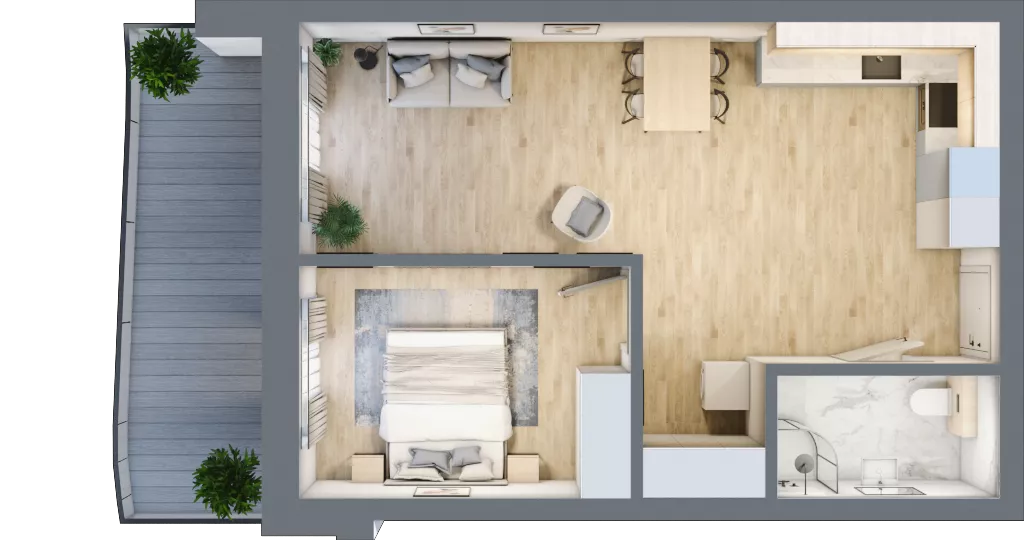 2 pokoje, apartament inwestycyjny 46,62 m², piętro 4, oferta nr G/4.20, Rogowo Pearl, Rogowo, ul. Rezydencyjna