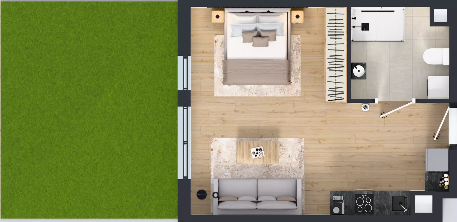 1 pokój, mieszkanie 35,64 m², parter, oferta nr B.0.17, Jabłonova Bud. B, Piaseczno, ul. Jabłoniowa