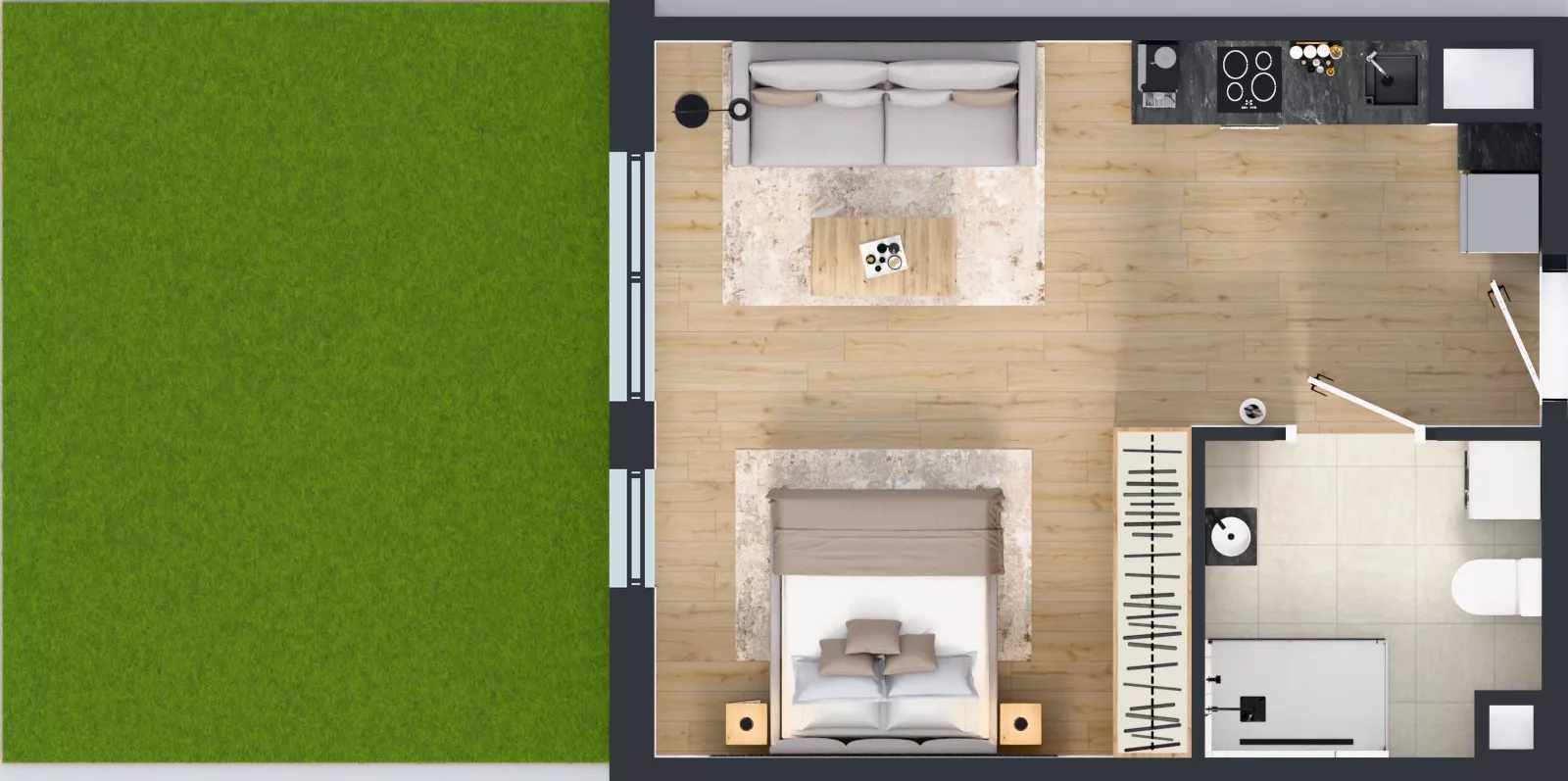 1 pokój, mieszkanie 35,73 m², parter, oferta nr B.0.18, Jabłonova Bud. B, Piaseczno, ul. Jabłoniowa