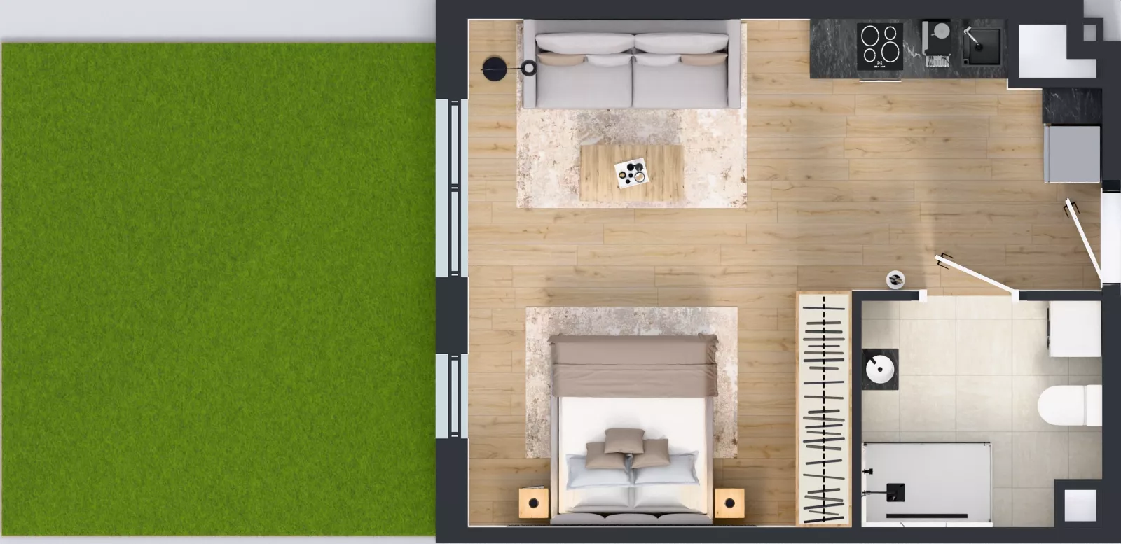 1 pokój, mieszkanie 35,30 m², parter, oferta nr B.0.21, Jabłonova Bud. B, Piaseczno, ul. Jabłoniowa