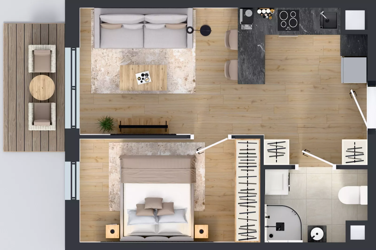 2 pokoje, mieszkanie 35,90 m², piętro 2, oferta nr B.2.66, Jabłonova Bud. B, Piaseczno, ul. Jabłoniowa