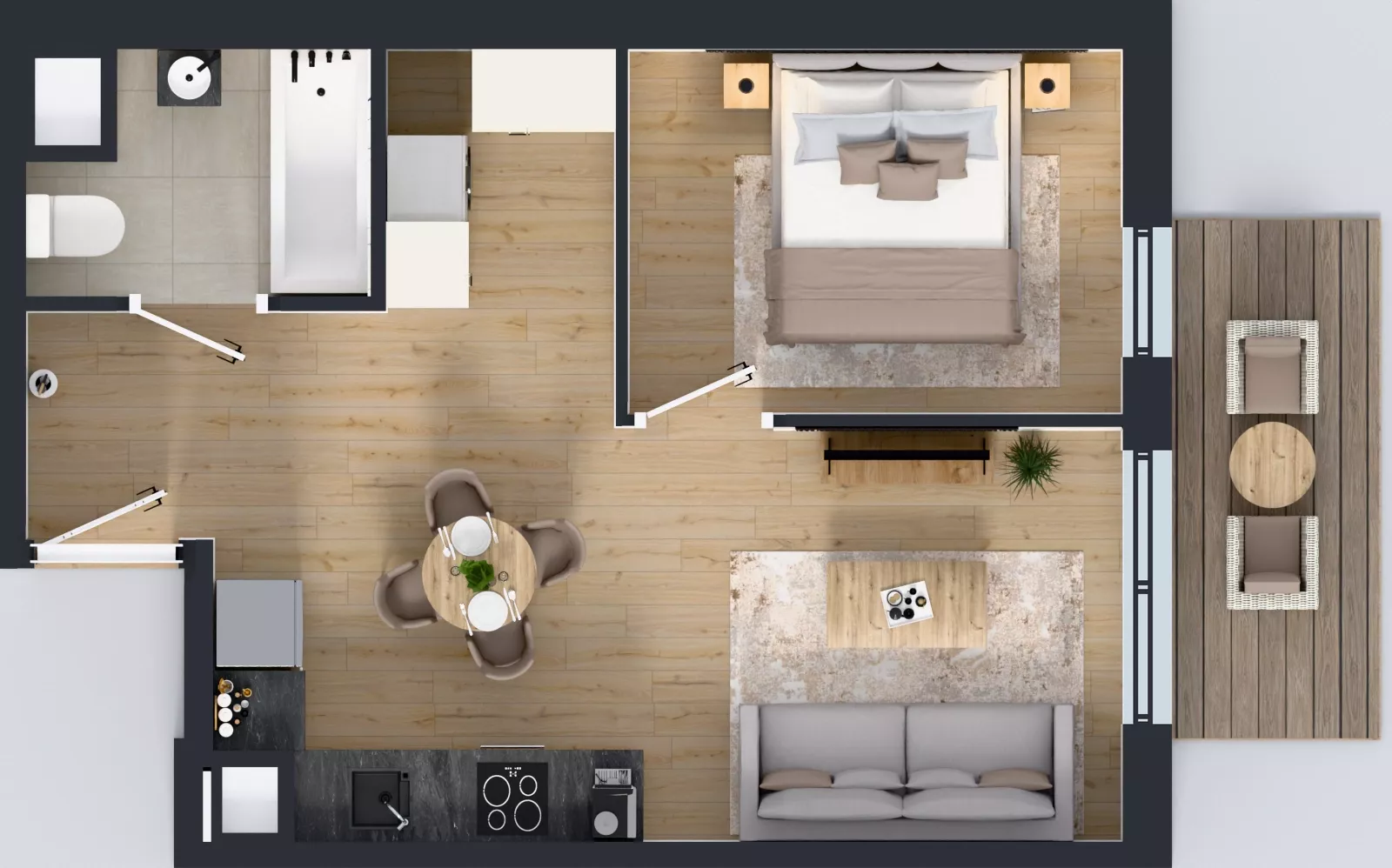 2 pokoje, mieszkanie 37,54 m², piętro 4, oferta nr B.4.100, Jabłonova Bud. B, Piaseczno, ul. Jabłoniowa