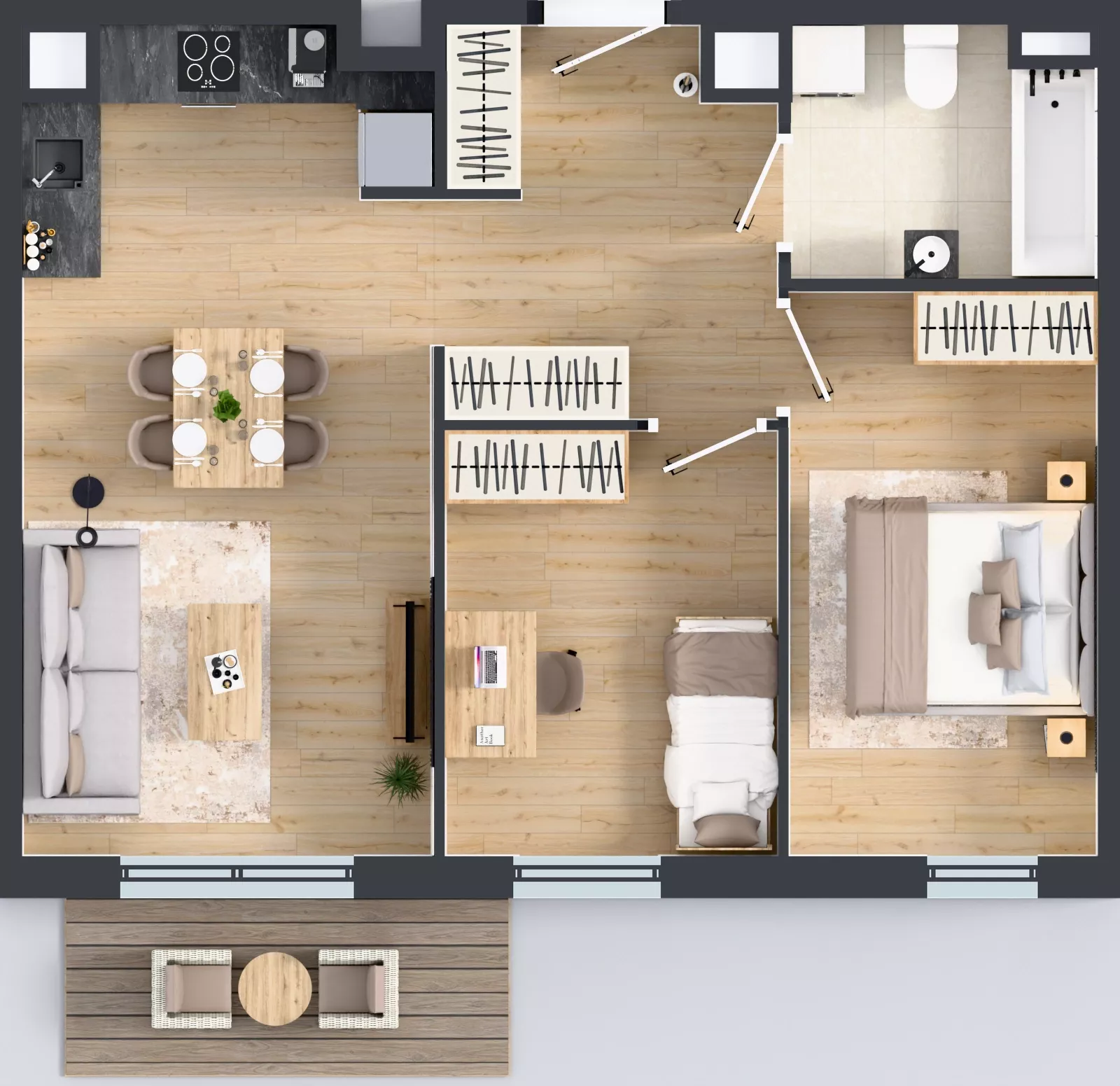 3 pokoje, mieszkanie 56,38 m², piętro 4, oferta nr B.4.114, Jabłonova Bud. B, Piaseczno, ul. Jabłoniowa