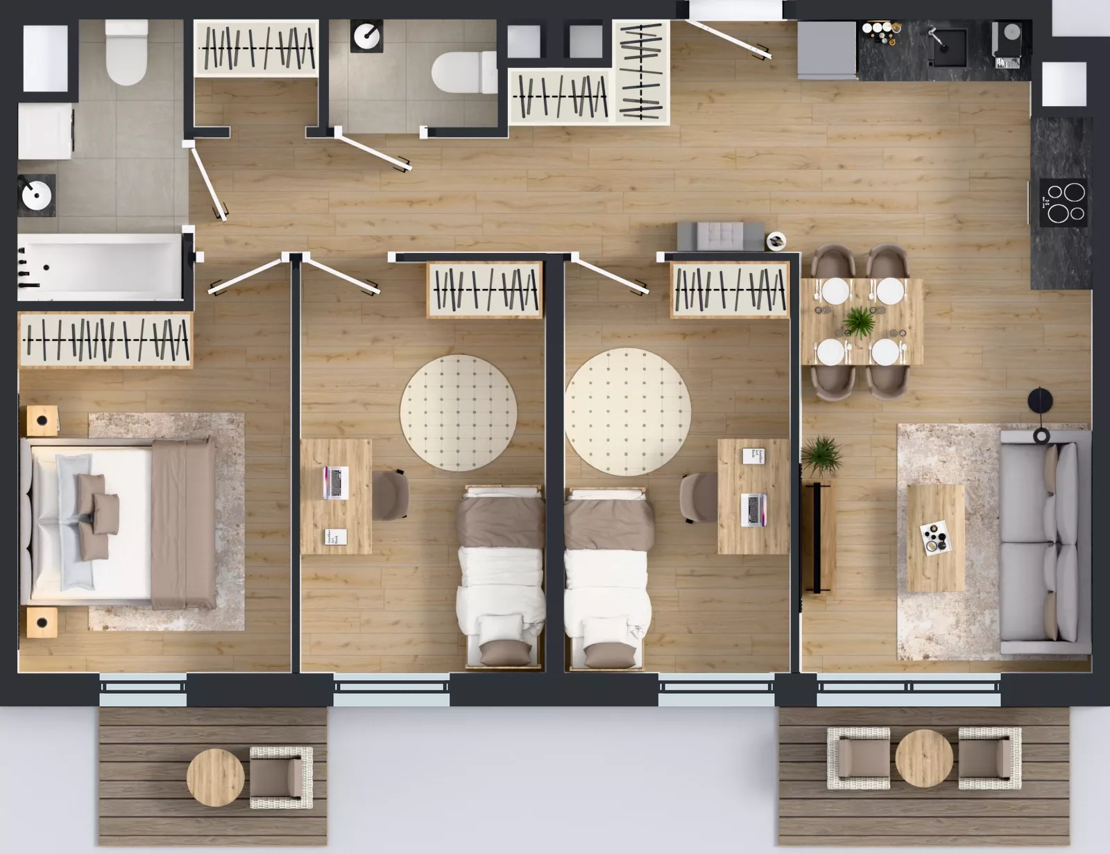4 pokoje, mieszkanie 70,68 m², piętro 4, oferta nr B.4.117, Jabłonova Bud. B, Piaseczno, ul. Jabłoniowa