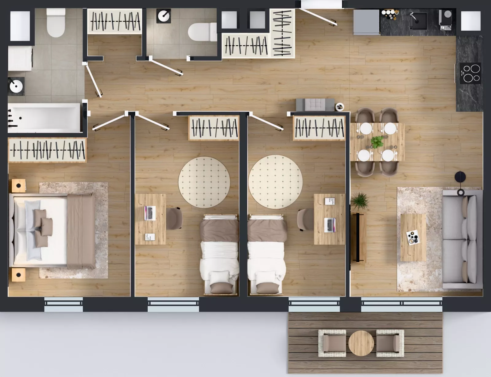 4 pokoje, mieszkanie 71,02 m², piętro 4, oferta nr B.4.118, Jabłonova Bud. B, Piaseczno, ul. Jabłoniowa