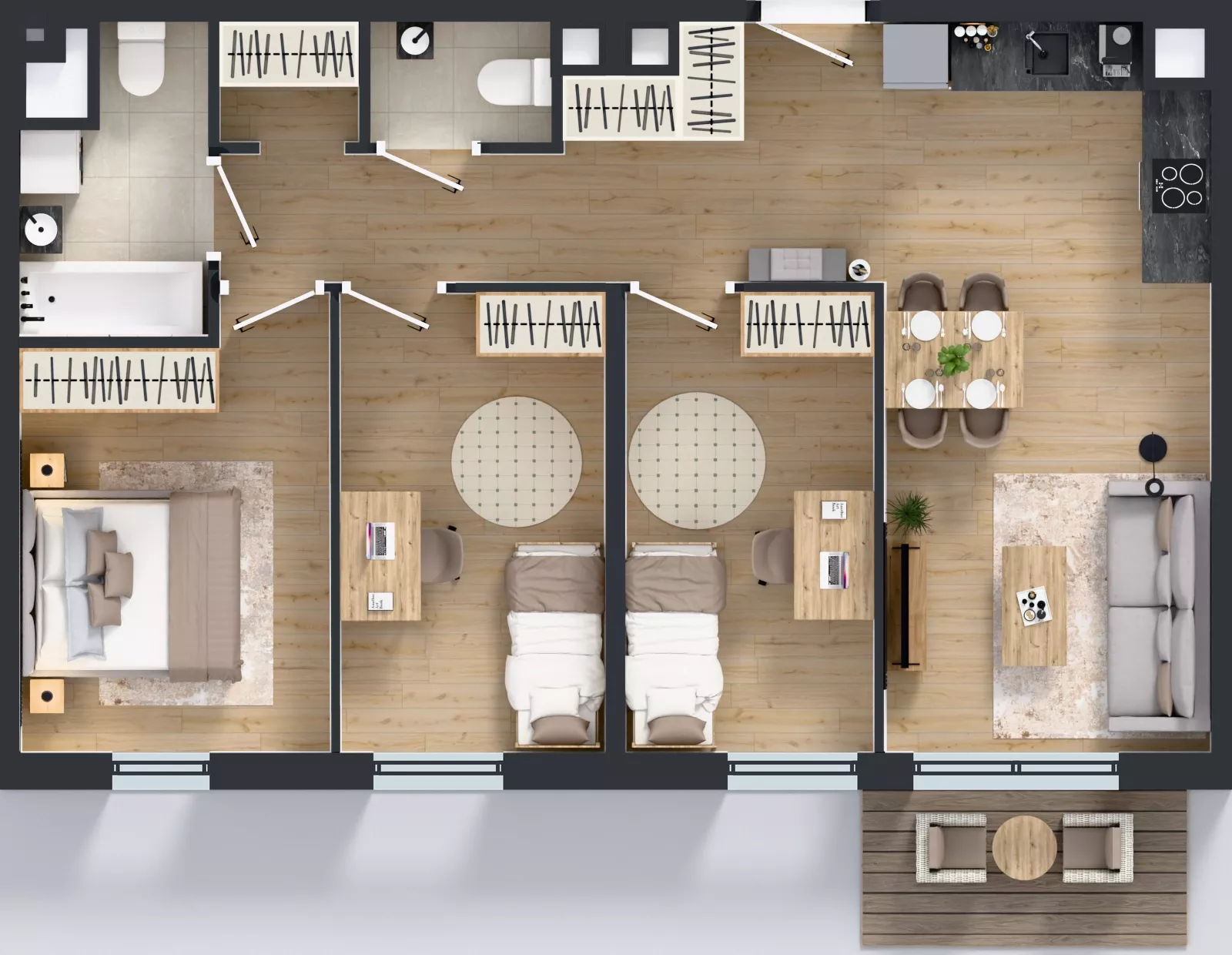 4 pokoje, mieszkanie 70,18 m², piętro 4, oferta nr B.4.119, Jabłonova Bud. B, Piaseczno, ul. Jabłoniowa