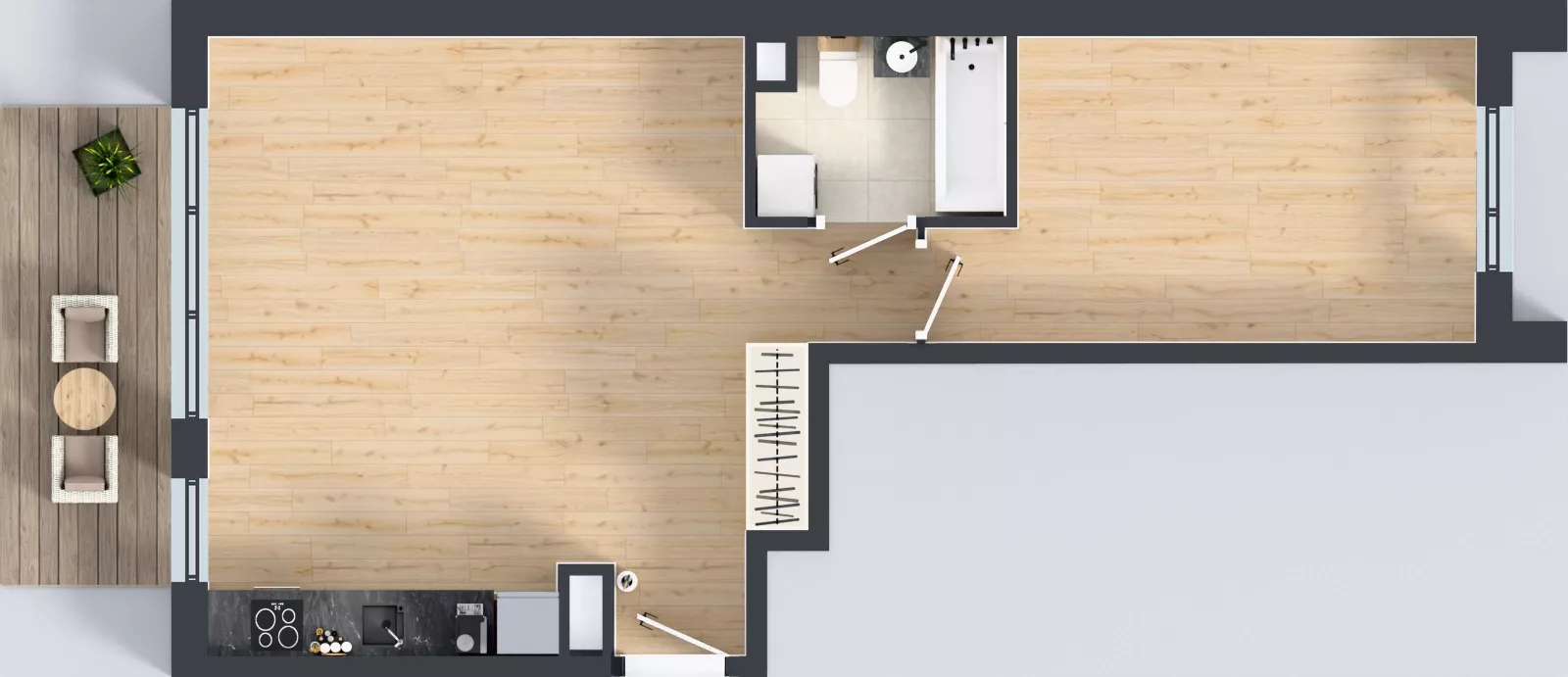 2 pokoje, mieszkanie 52,31 m², piętro 2, oferta nr A.K1.12, Porto Żerań, Warszawa, Białołęka, Żerań, ul. Myśliborska