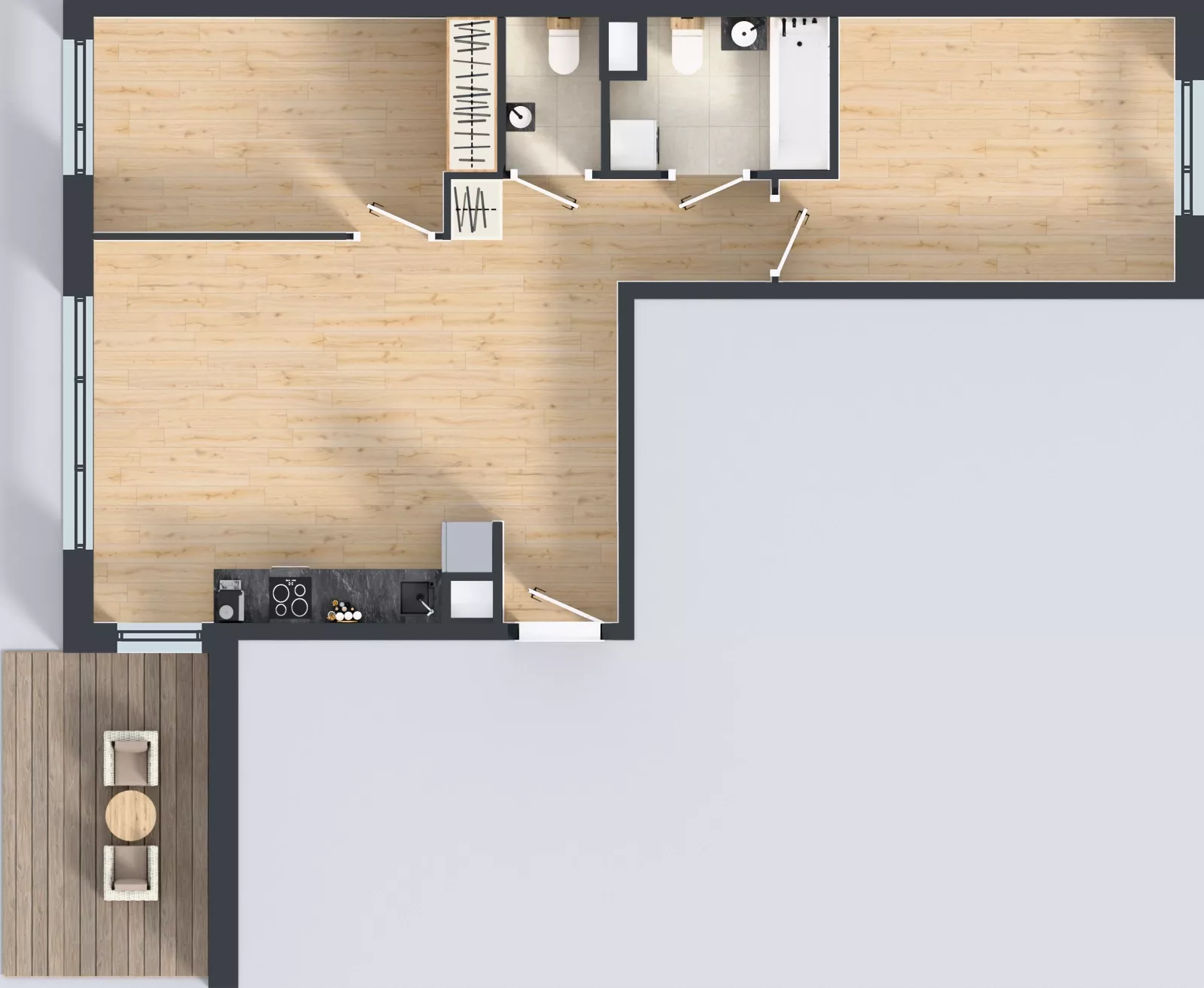 3 pokoje, mieszkanie 62,94 m², piętro 2, oferta nr A.K2.45, Porto Żerań, Warszawa, Białołęka, Żerań, ul. Myśliborska