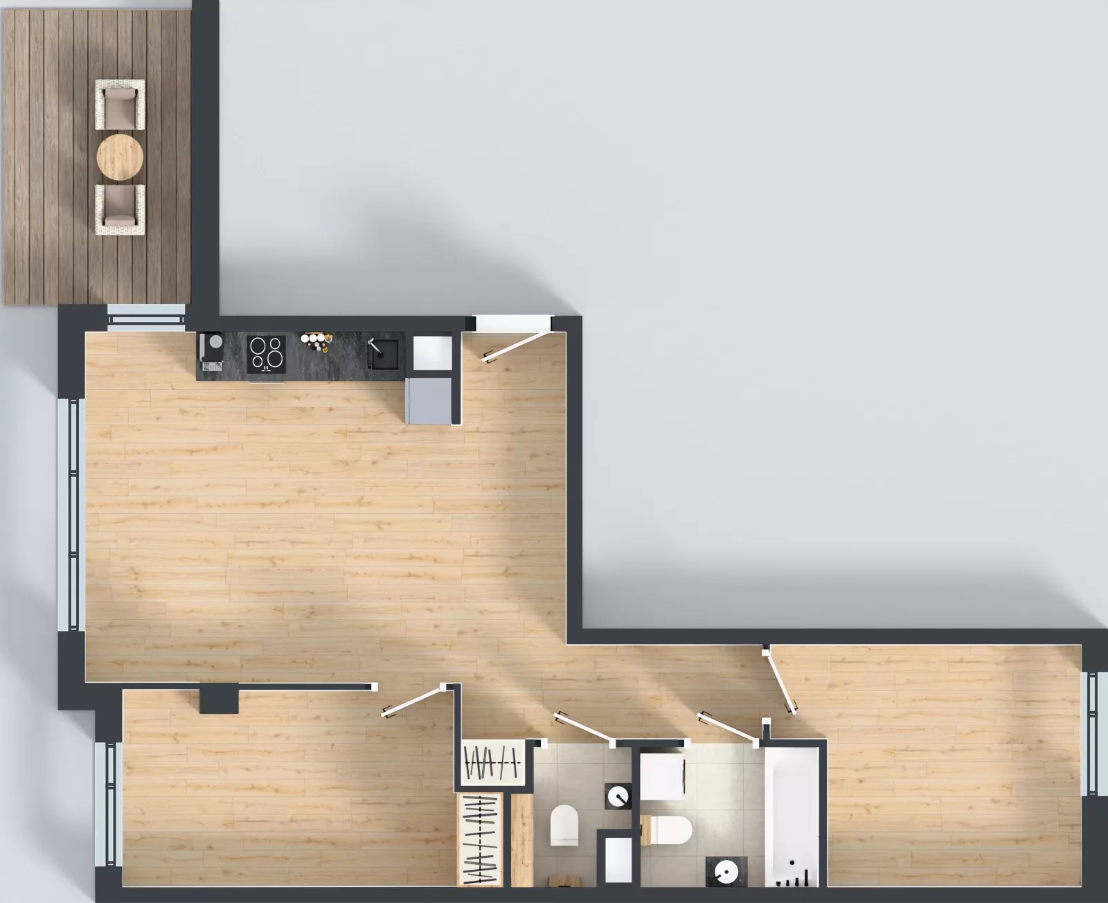 3 pokoje, mieszkanie 61,42 m², piętro 3, oferta nr A.K2.46, Porto Żerań, Warszawa, Białołęka, Żerań, ul. Myśliborska