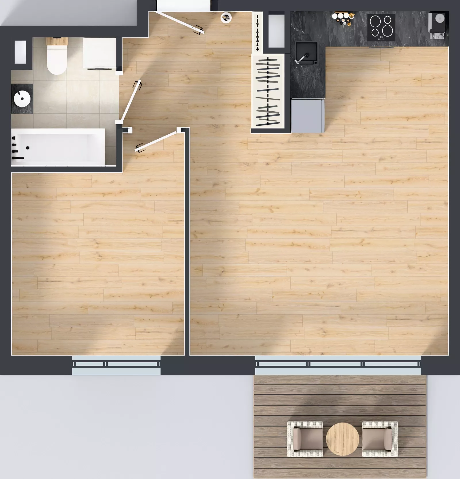 2 pokoje, mieszkanie 45,80 m², piętro 5, oferta nr A.K2.56, Porto Żerań, Warszawa, Białołęka, Żerań, ul. Myśliborska