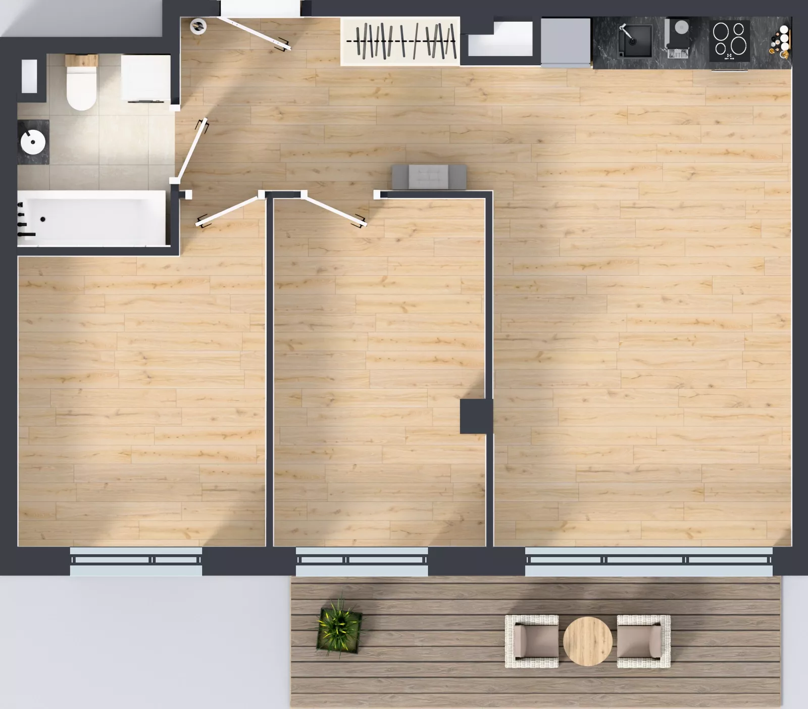 3 pokoje, mieszkanie 57,23 m², piętro 1, oferta nr A.K3.64, Porto Żerań, Warszawa, Białołęka, Żerań, ul. Myśliborska