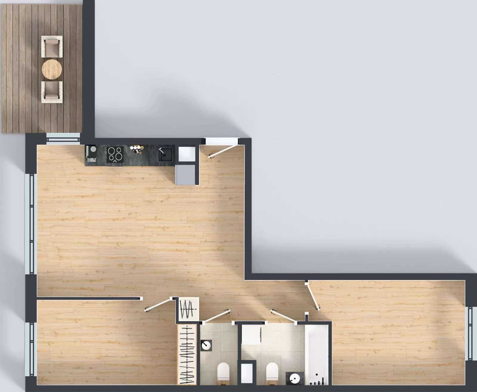 3 pokoje, mieszkanie 62,94 m², piętro 2, oferta nr A.K3.66, Porto Żerań, Warszawa, Białołęka, Żerań, ul. Myśliborska