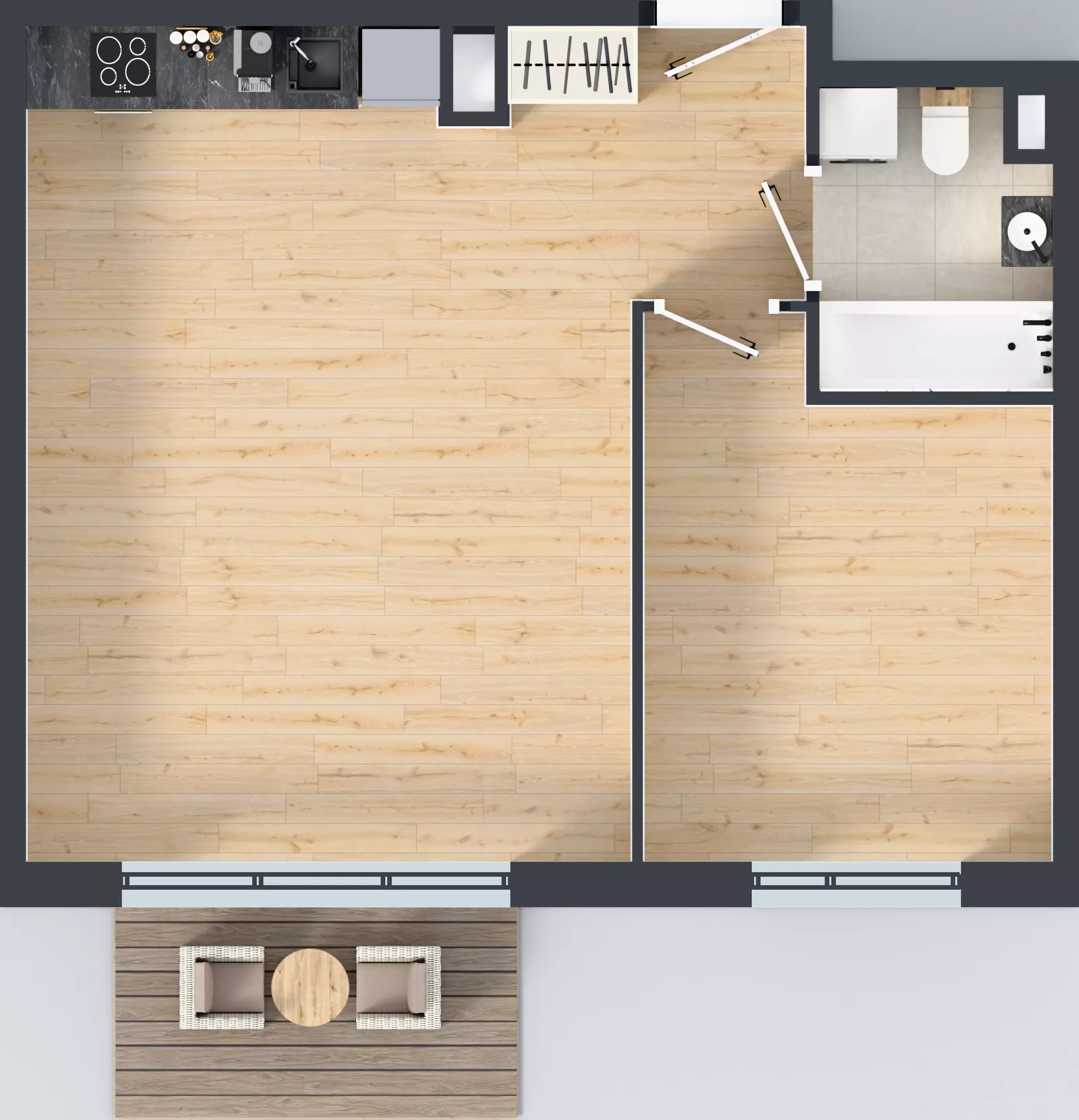 2 pokoje, mieszkanie 48,29 m², piętro 3, oferta nr A.K3.71, Porto Żerań, Warszawa, Białołęka, Żerań, ul. Myśliborska