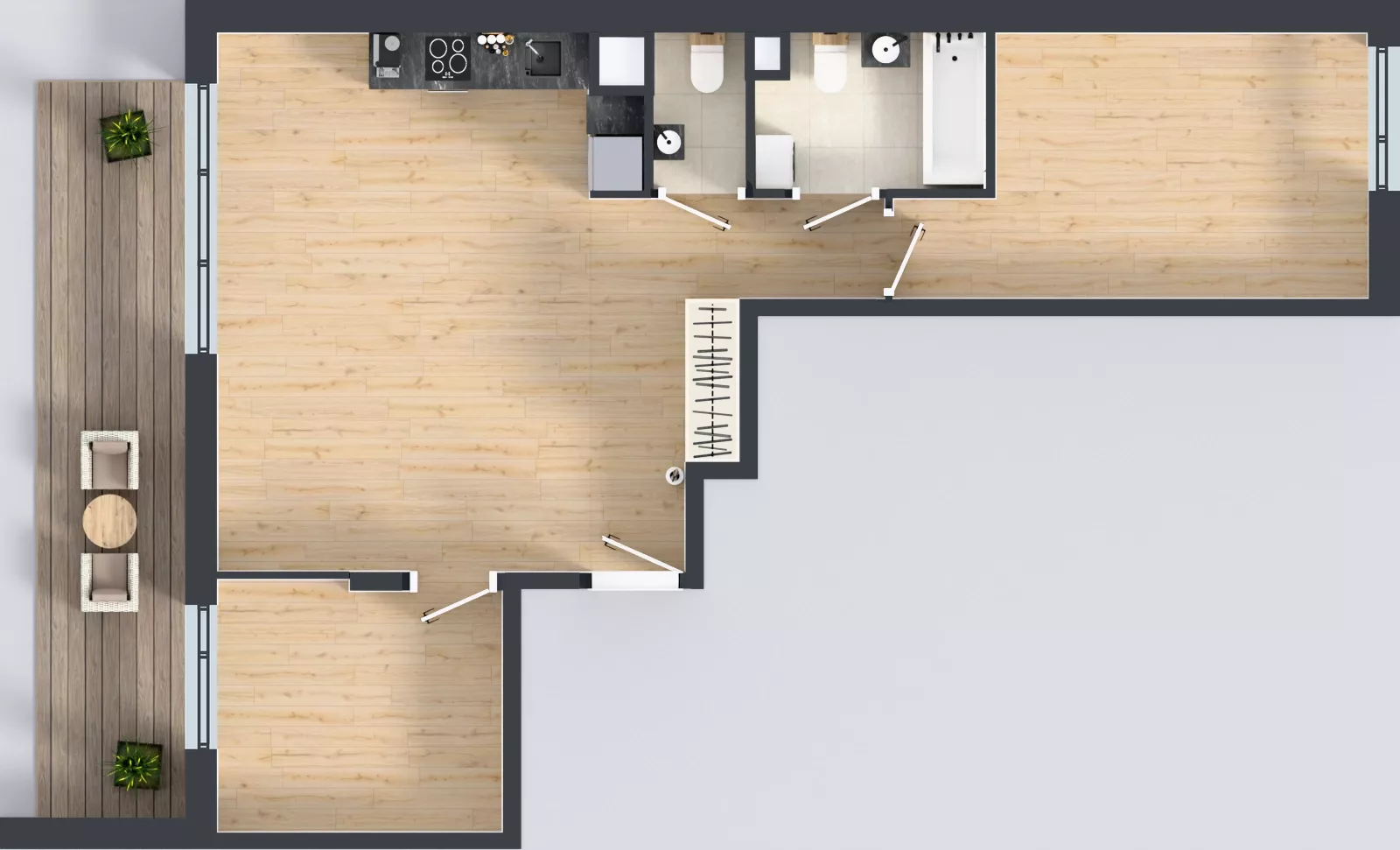 3 pokoje, mieszkanie 62,11 m², piętro 2, oferta nr B.K1.13, Porto Żerań, Warszawa, Białołęka, Żerań, ul. Myśliborska