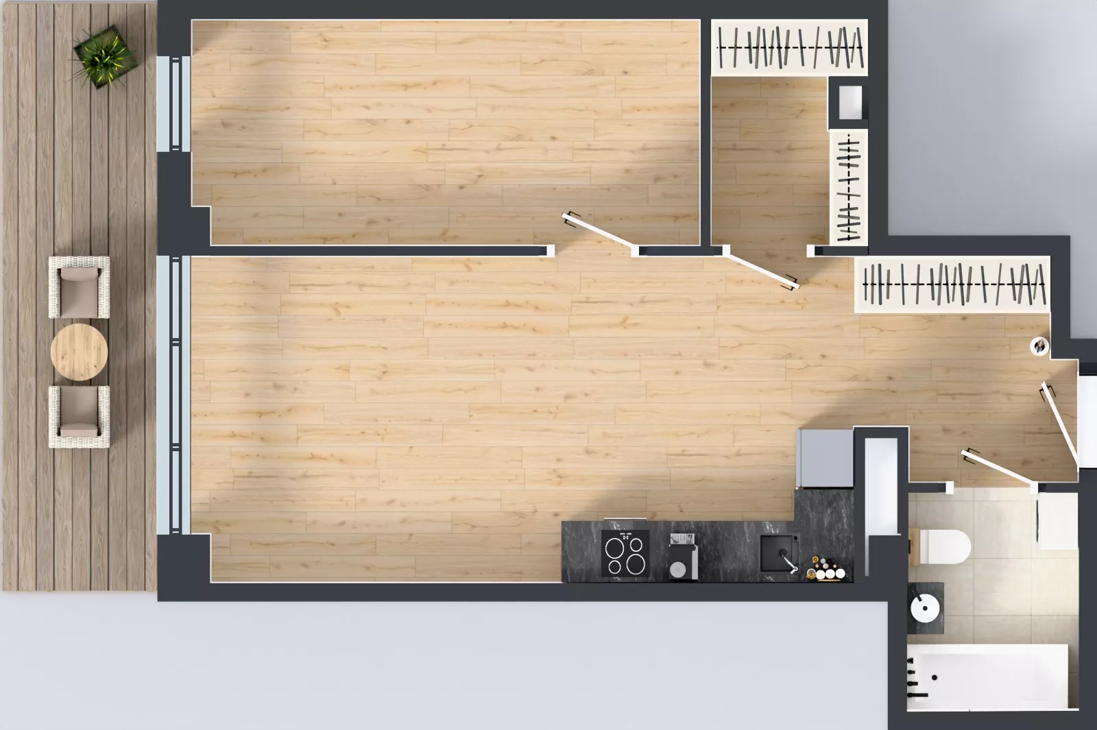 2 pokoje, mieszkanie 48,81 m², piętro 4, oferta nr B.K1.29, Porto Żerań, Warszawa, Białołęka, Żerań, ul. Myśliborska