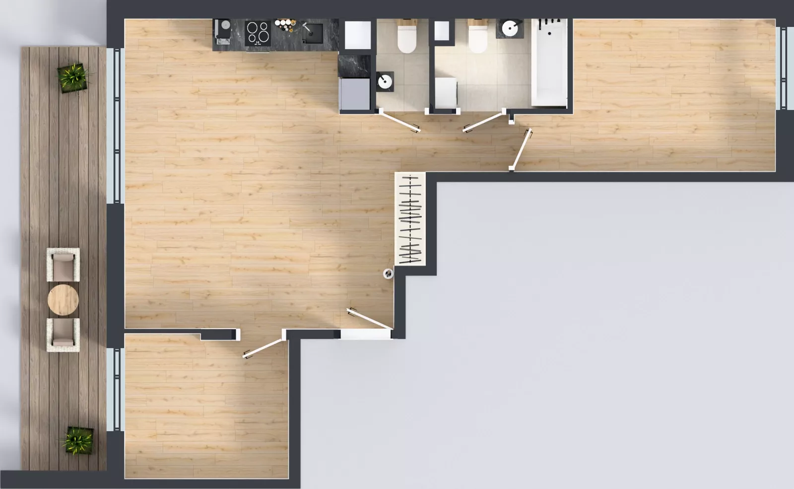 3 pokoje, mieszkanie 60,88 m², piętro 5, oferta nr B.K1.31, Porto Żerań, Warszawa, Białołęka, Żerań, ul. Myśliborska