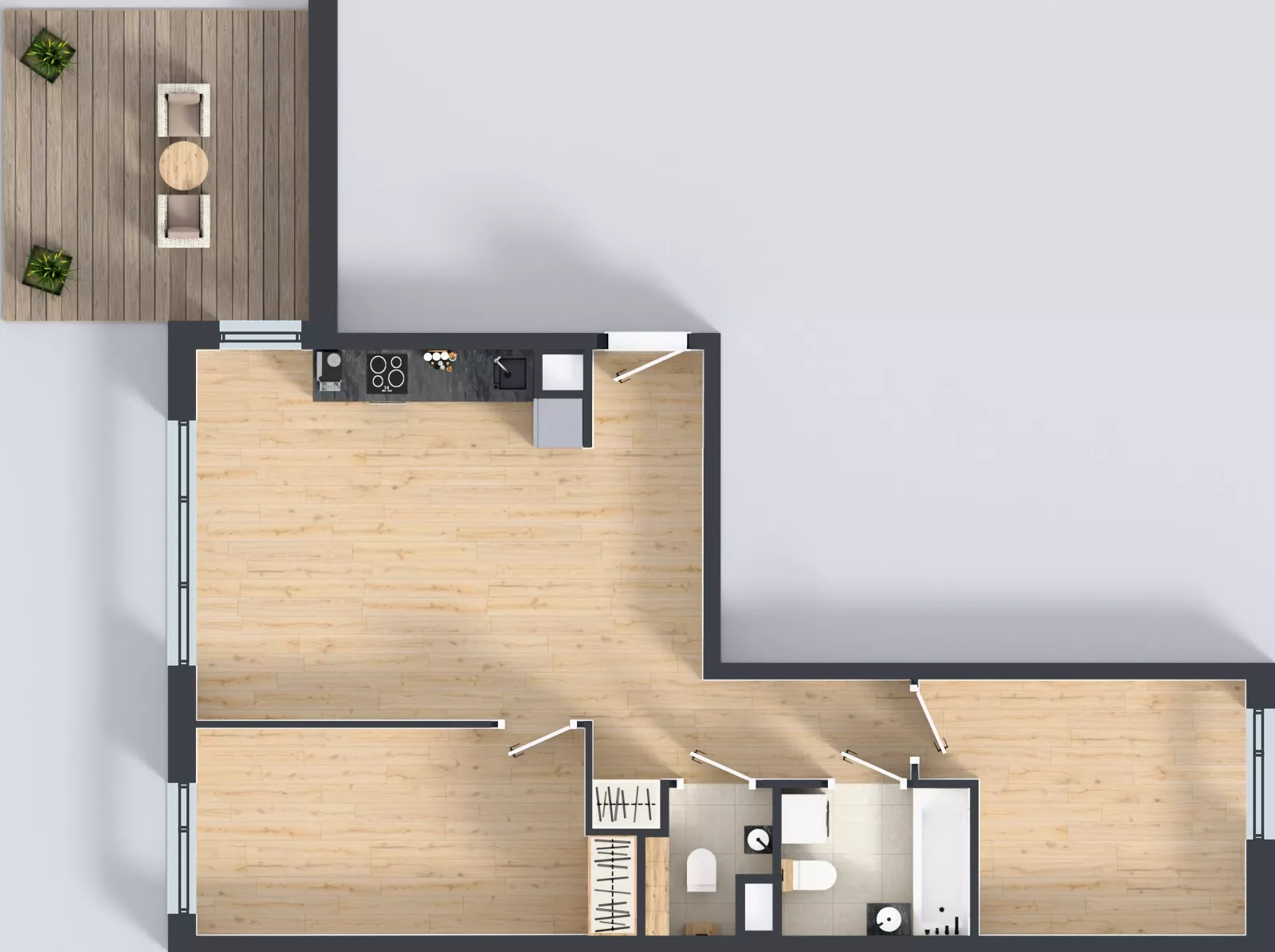 3 pokoje, mieszkanie 62,82 m², piętro 1, oferta nr B.K2.42, Porto Żerań, Warszawa, Białołęka, Żerań, ul. Myśliborska