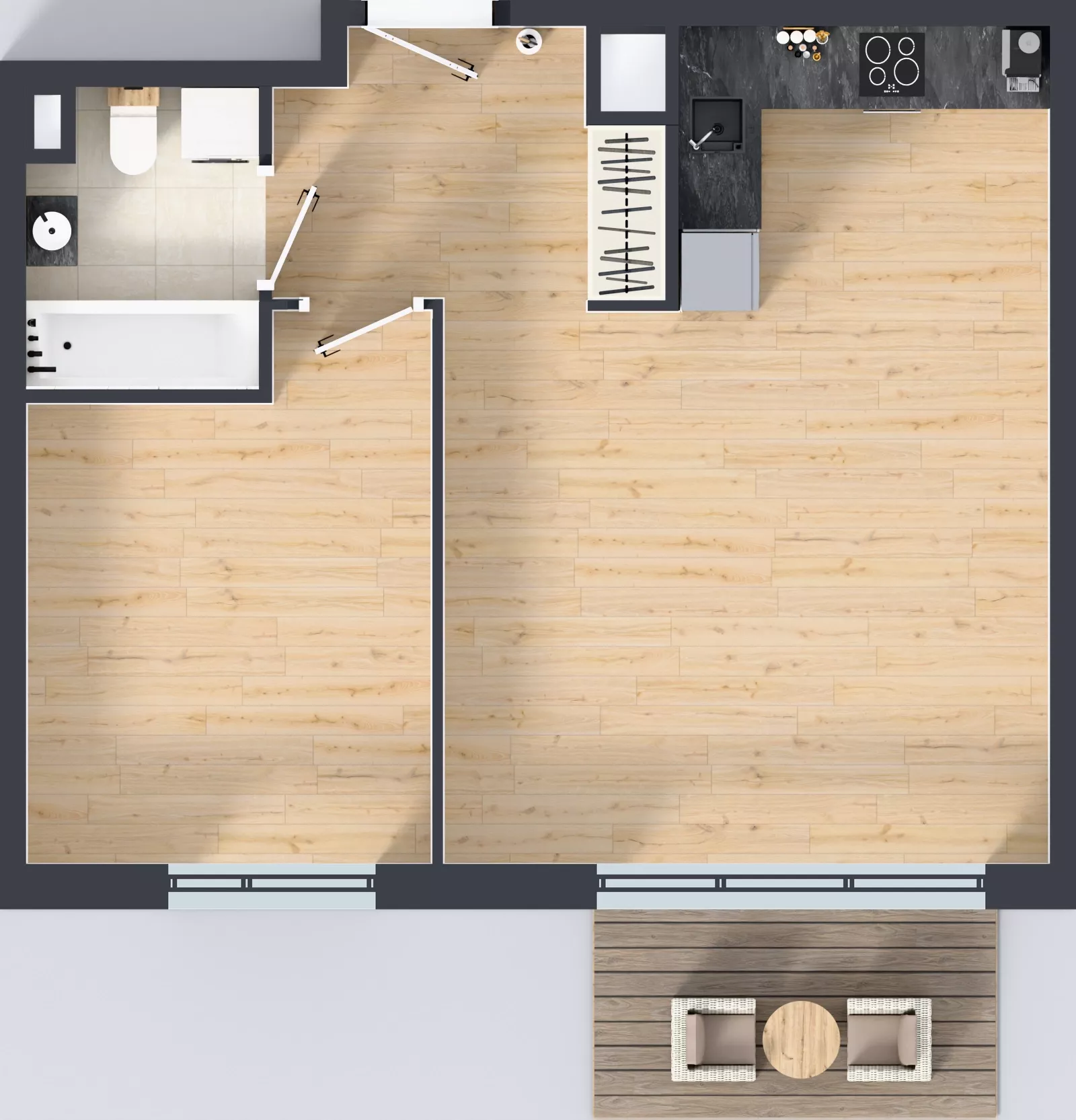 2 pokoje, mieszkanie 47,68 m², piętro 4, oferta nr B.K2.52, Porto Żerań, Warszawa, Białołęka, Żerań, ul. Myśliborska